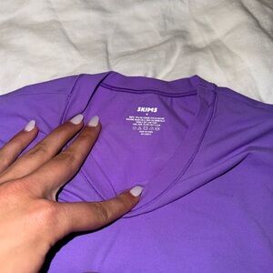 Skims Cropped Pastel Purple Top